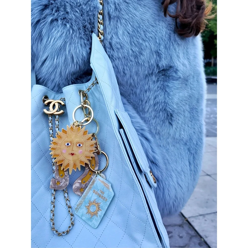 Hand-Painted 'The Odyssey' Book Bag Charm Keychain - Image 2