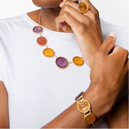 Glass Multi-Coin Motif Bracelet - Image 7