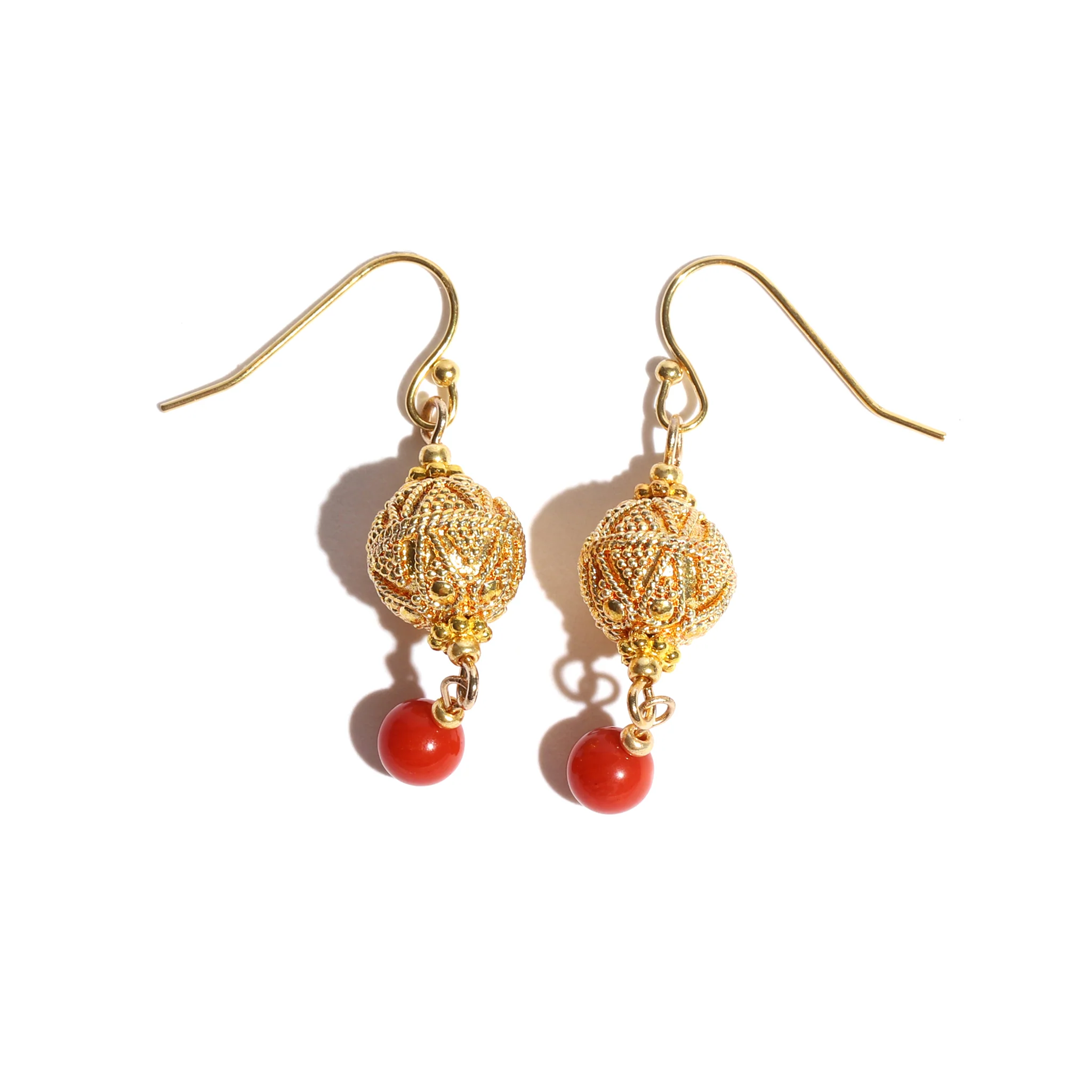 Classical Coral Drop Earrings