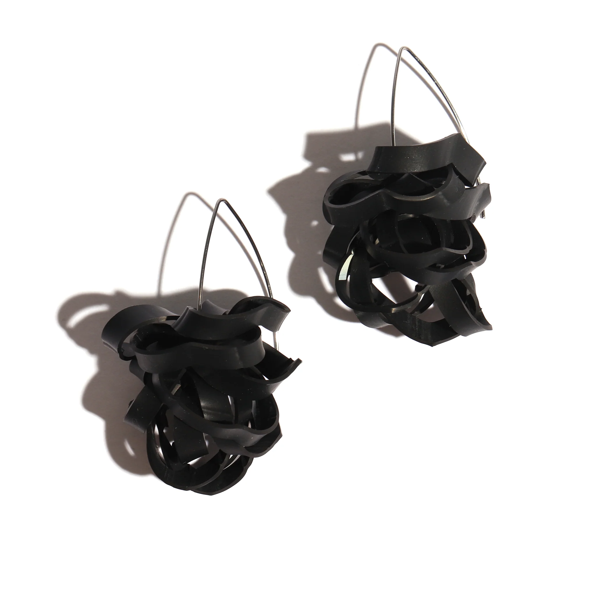 Upcycled Rubber Pom Hook Earrings