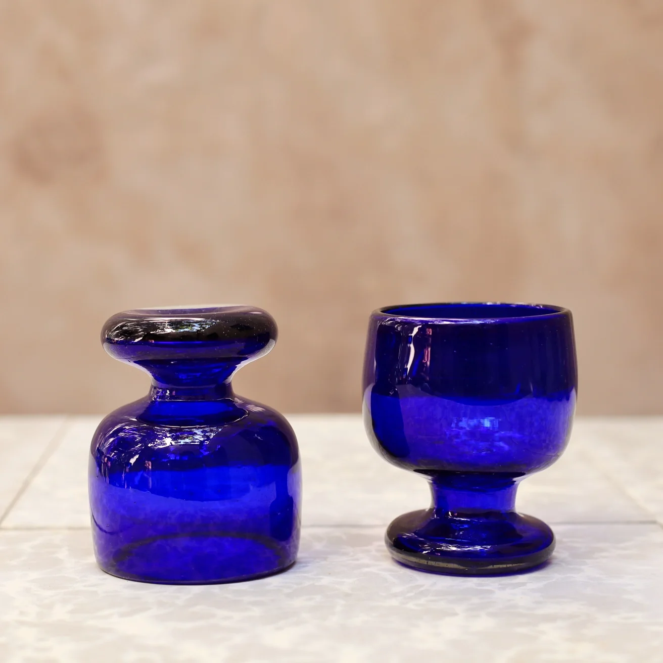 Hand Blown Blue Glass - Image 2