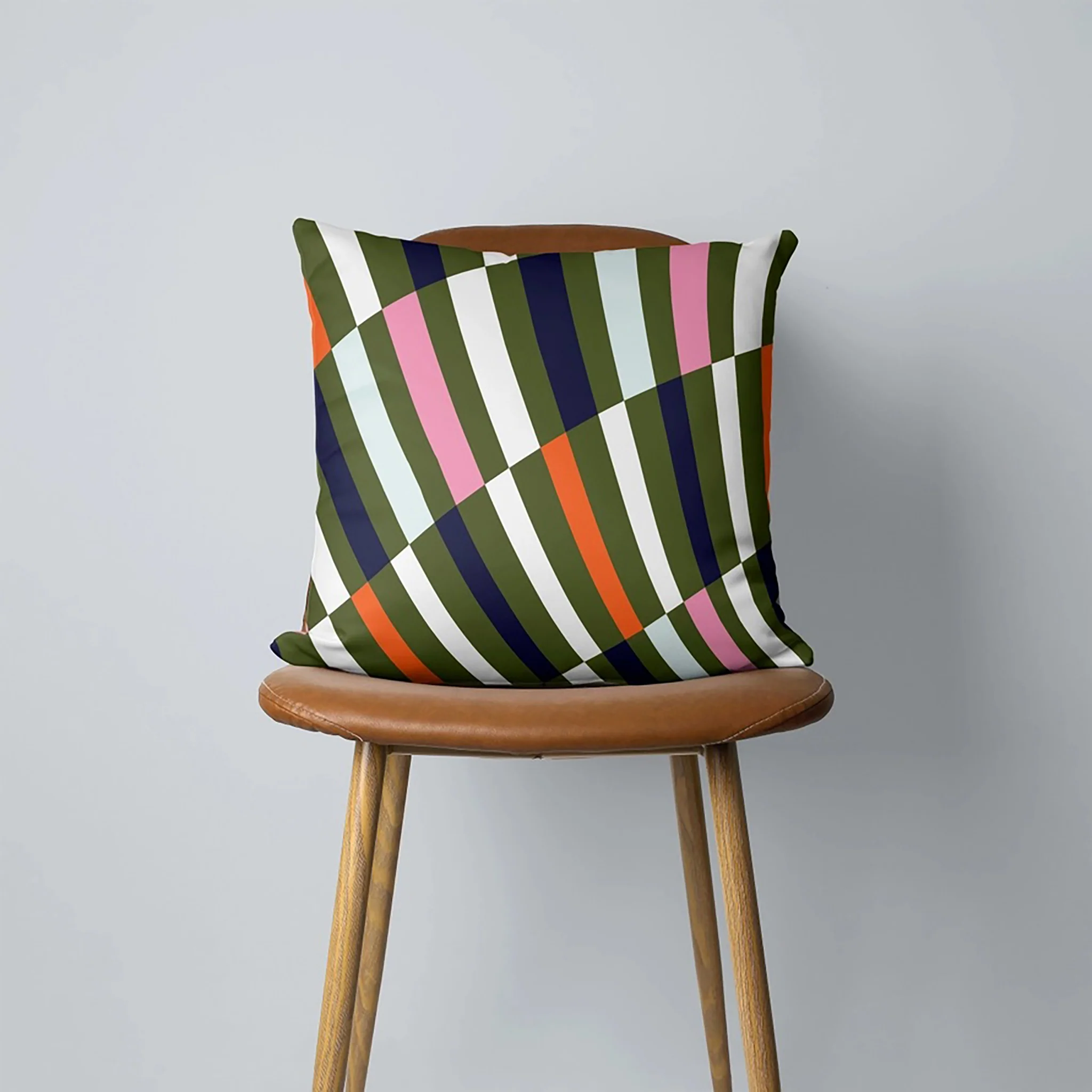 Multicolor Stripe Decorative Pillow - Image 2