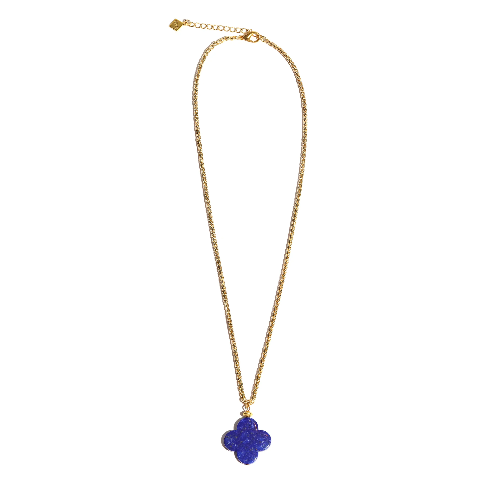 Lapis Quatrefoil Chain Necklace