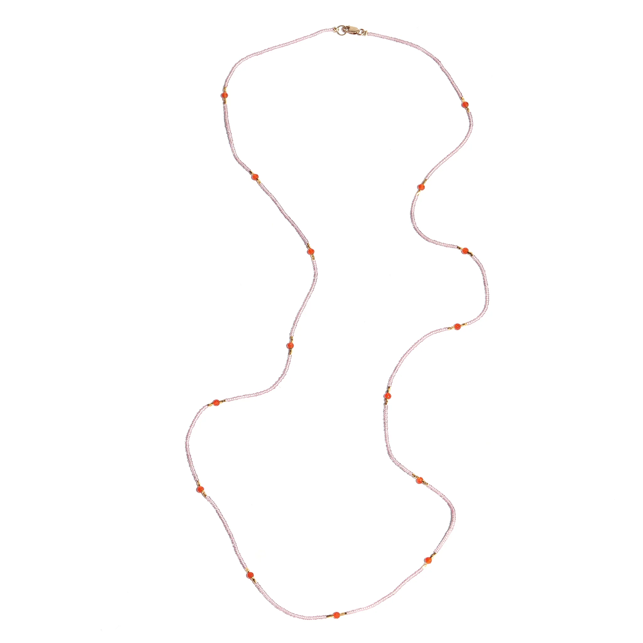 Gold Vermeil, Carnelian & Quartz Necklace - Image 3