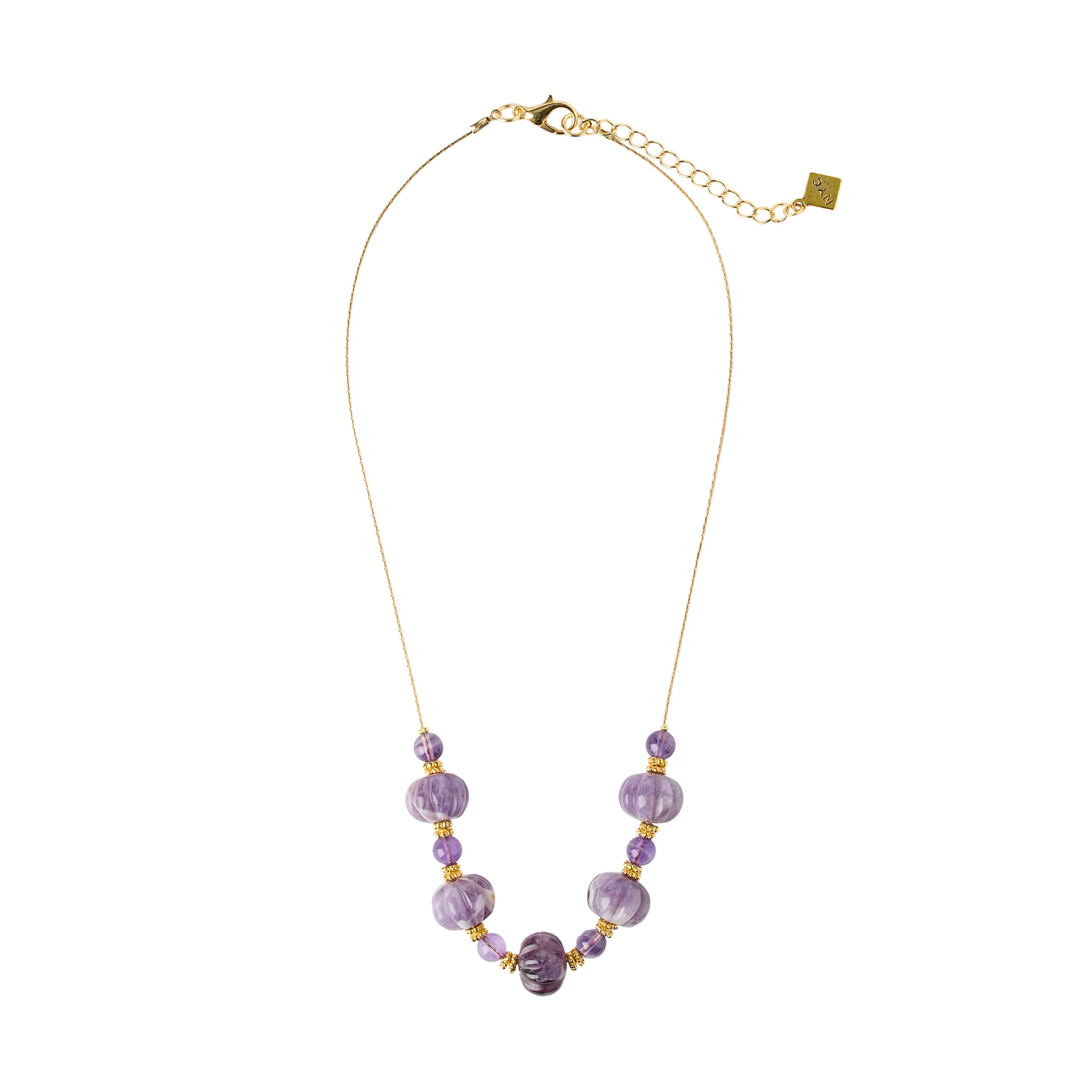 Amethyst and Brass Necklace