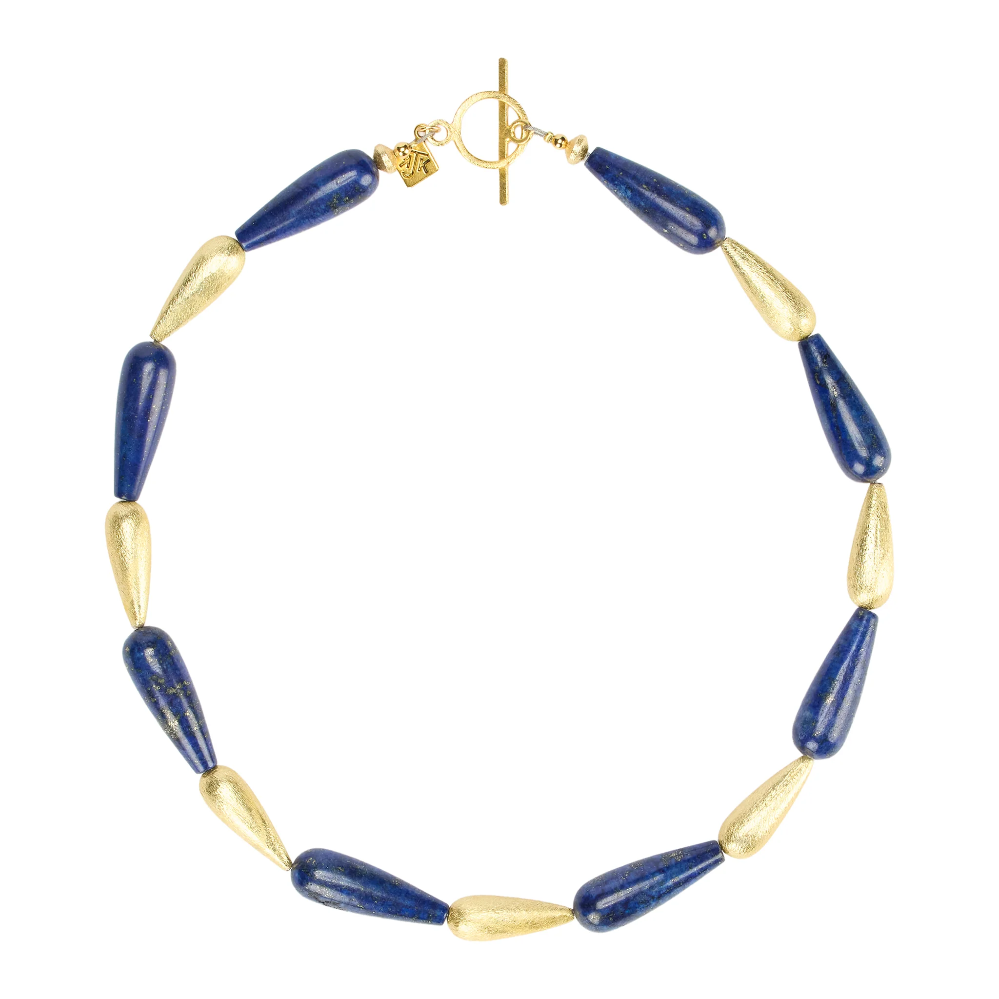Lapis & Gold-Plated Teardrops Necklace