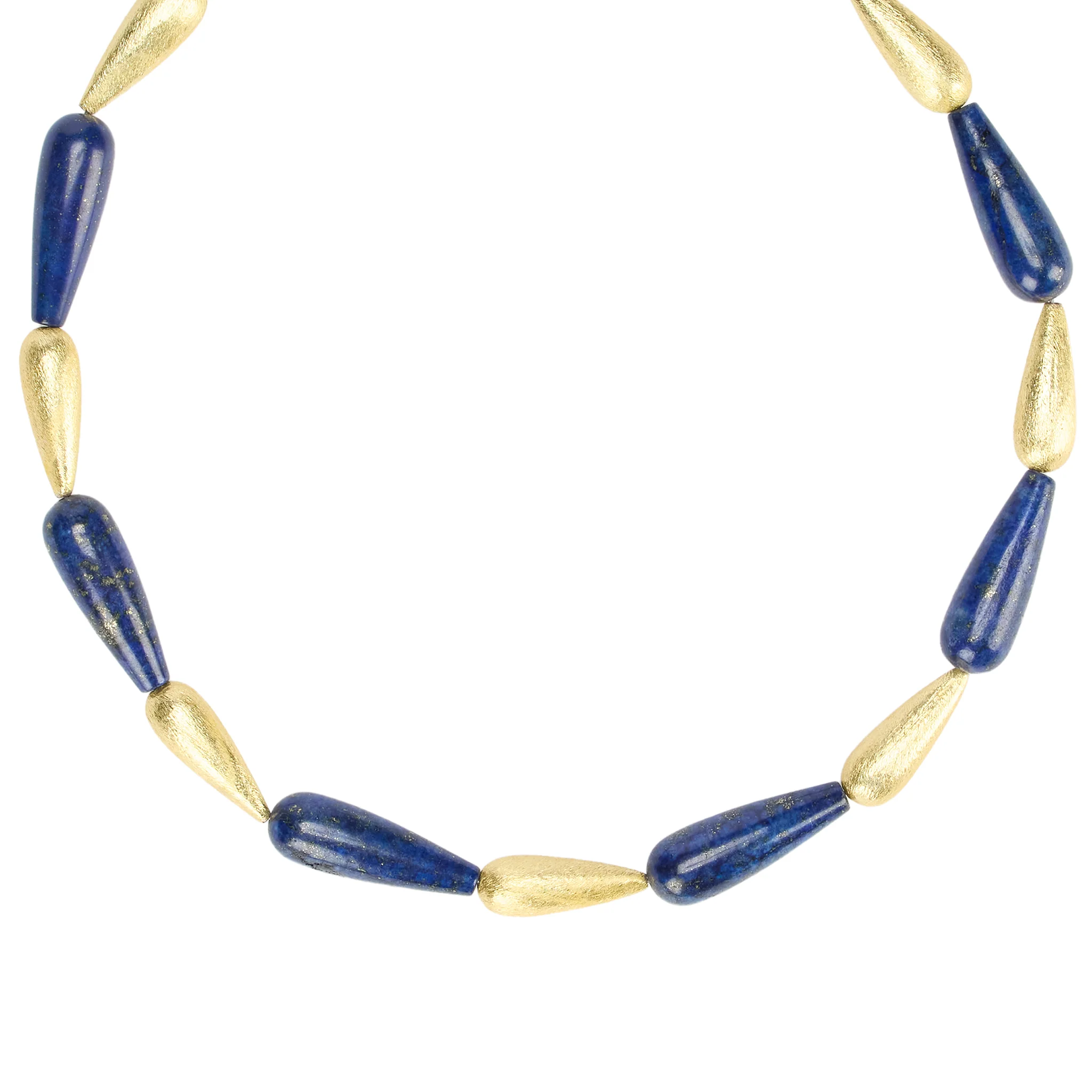 Lapis & Gold-Plated Teardrops Necklace - Image 2