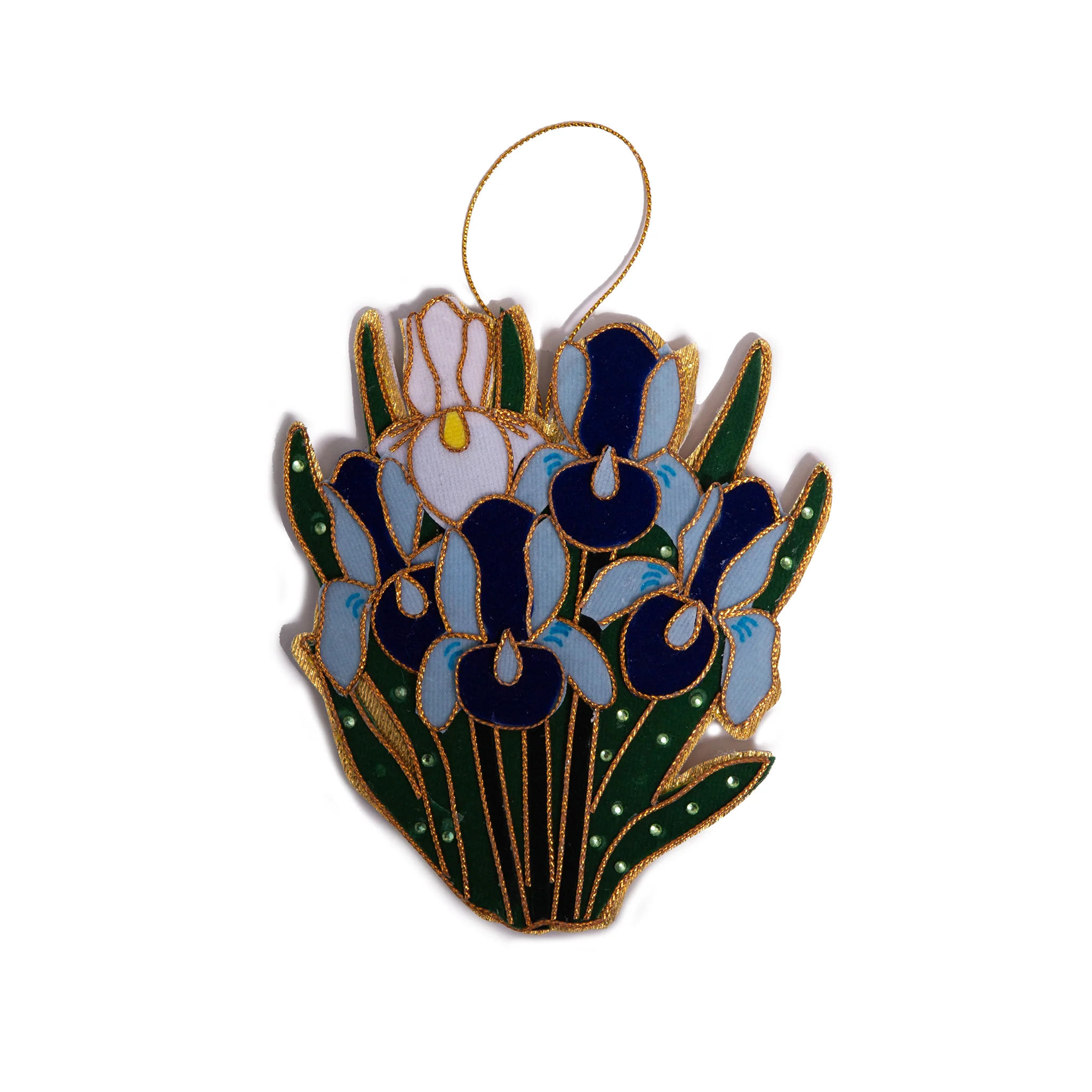 Van Gogh Irises Felt Embroidered Ornament