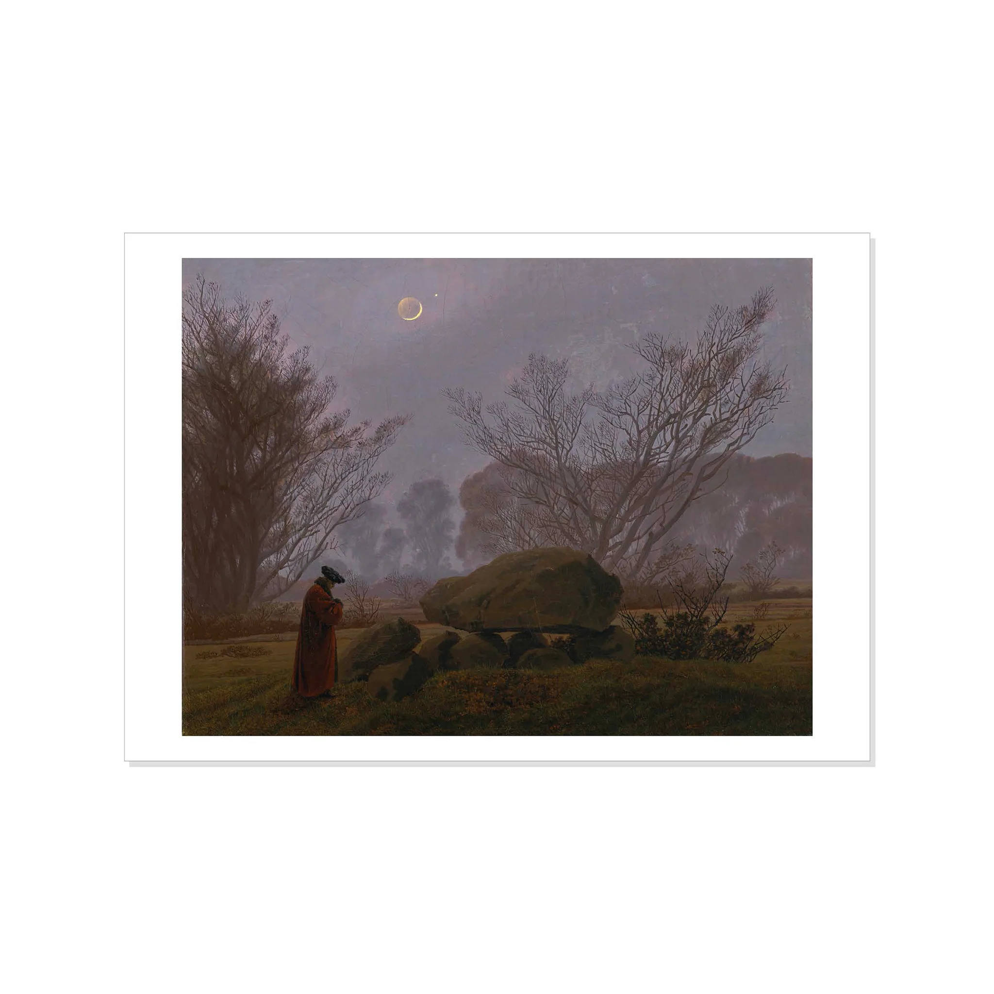 Friedrich - A Walk at Dusk - Postcard