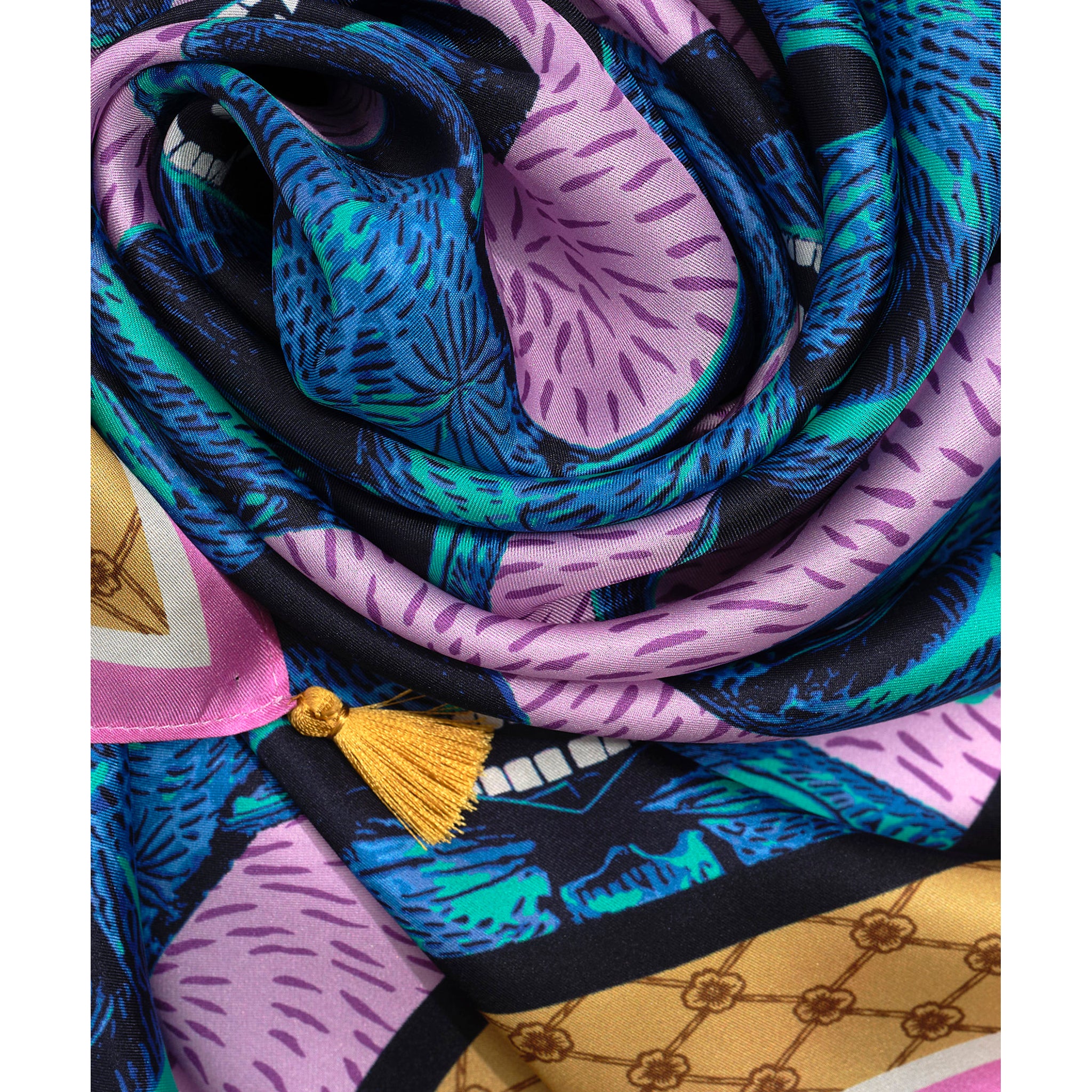 Purrquoise Cat Silk Scarf - Image 3