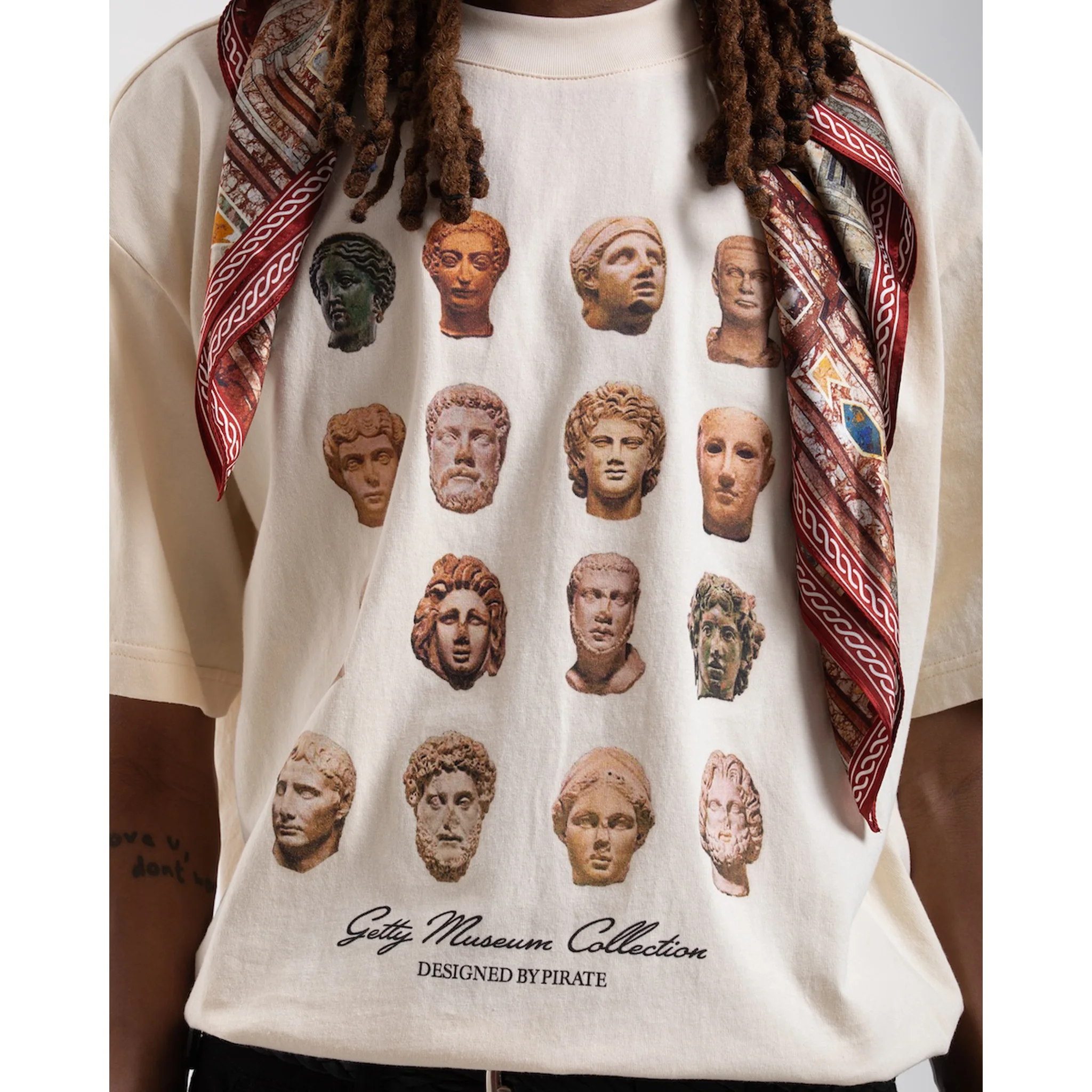 Sculpture Heads Graphic Tee - Cream - Image 3