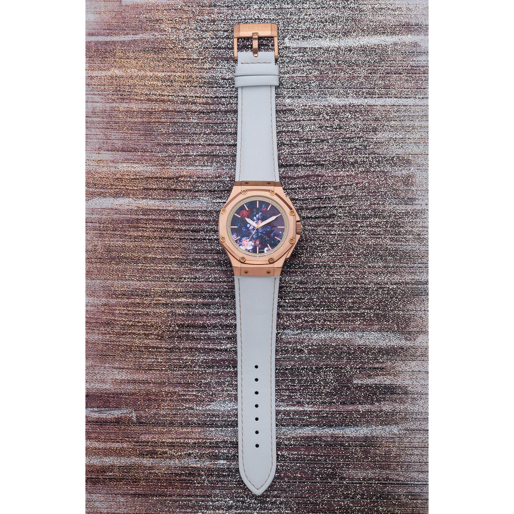Van Huysum Vase of Flowers Watch with Leather Band - Image 3