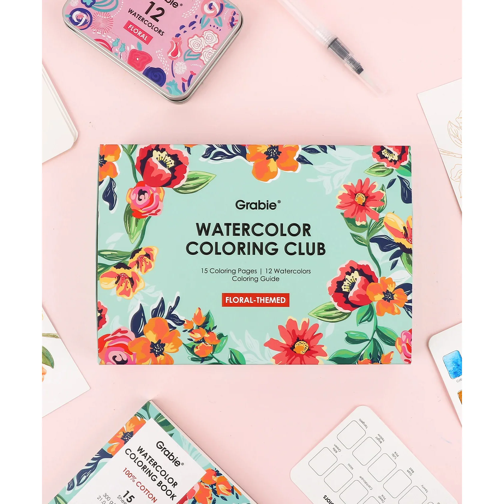 Watercolor Coloring Box - Floral - Image 3